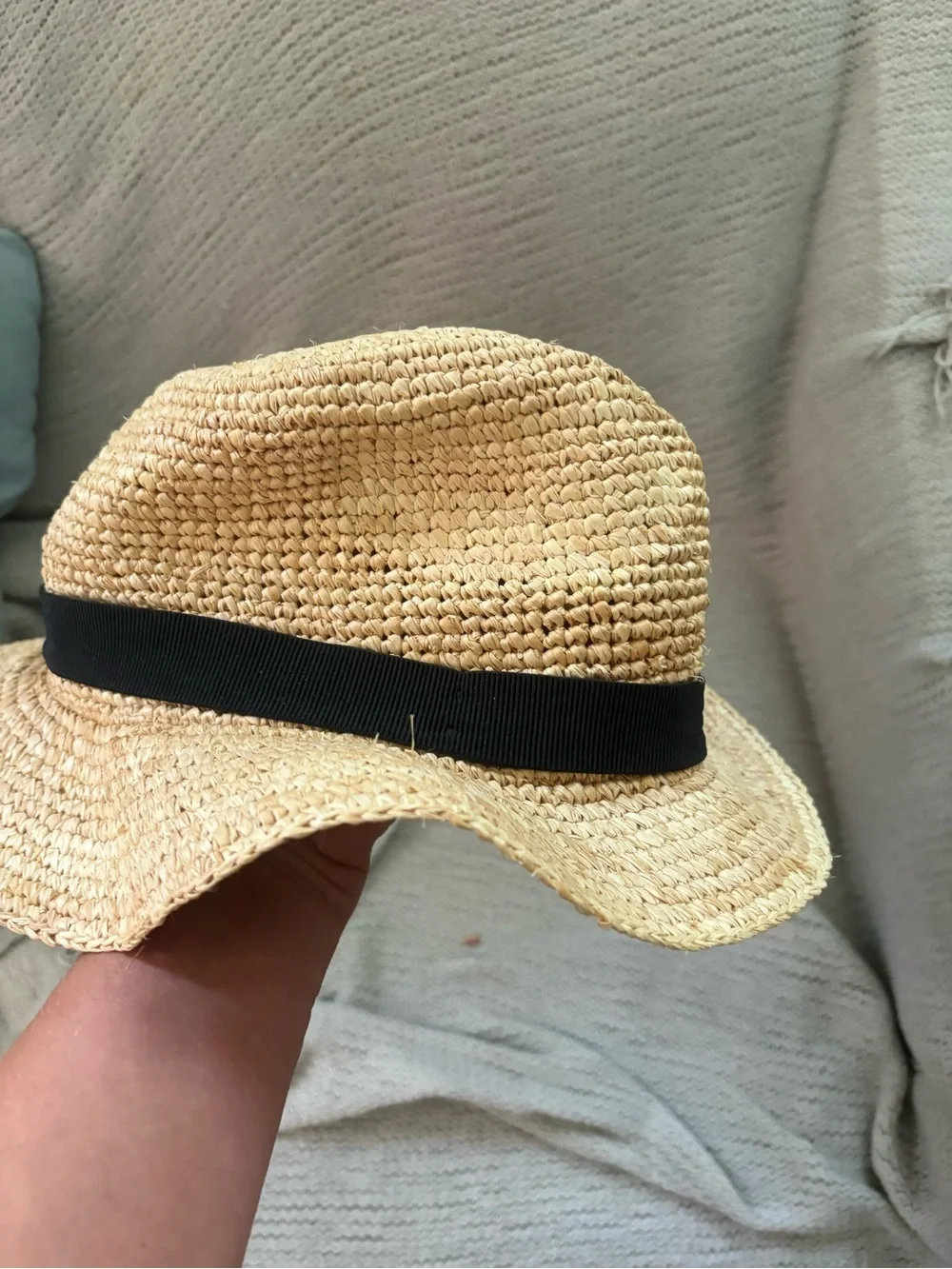 J. Crew 100% Rafia Women's Packable Straw Hat, Size L/XL